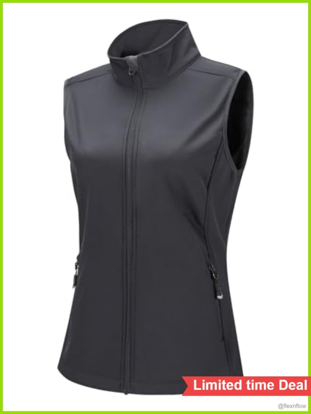 Women's Fleece Lined Windproof Softshell Vest Running Golf Lightweight